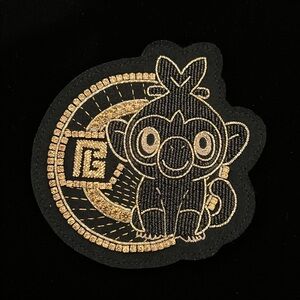 Balmain x Pokémon unisex Black & Gold logo monogram patch NEW RARE!